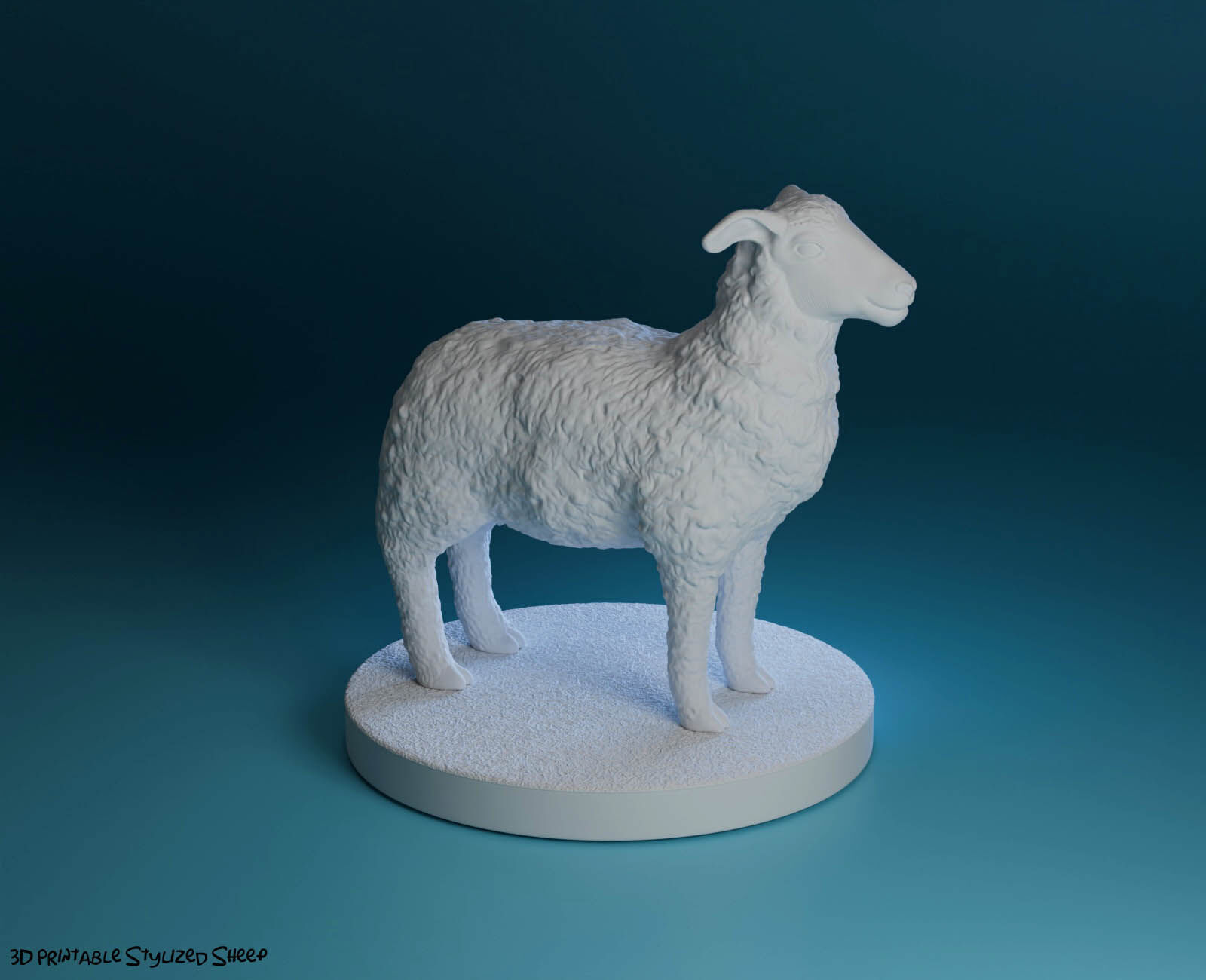 Stylized Sheep 3D print model_15