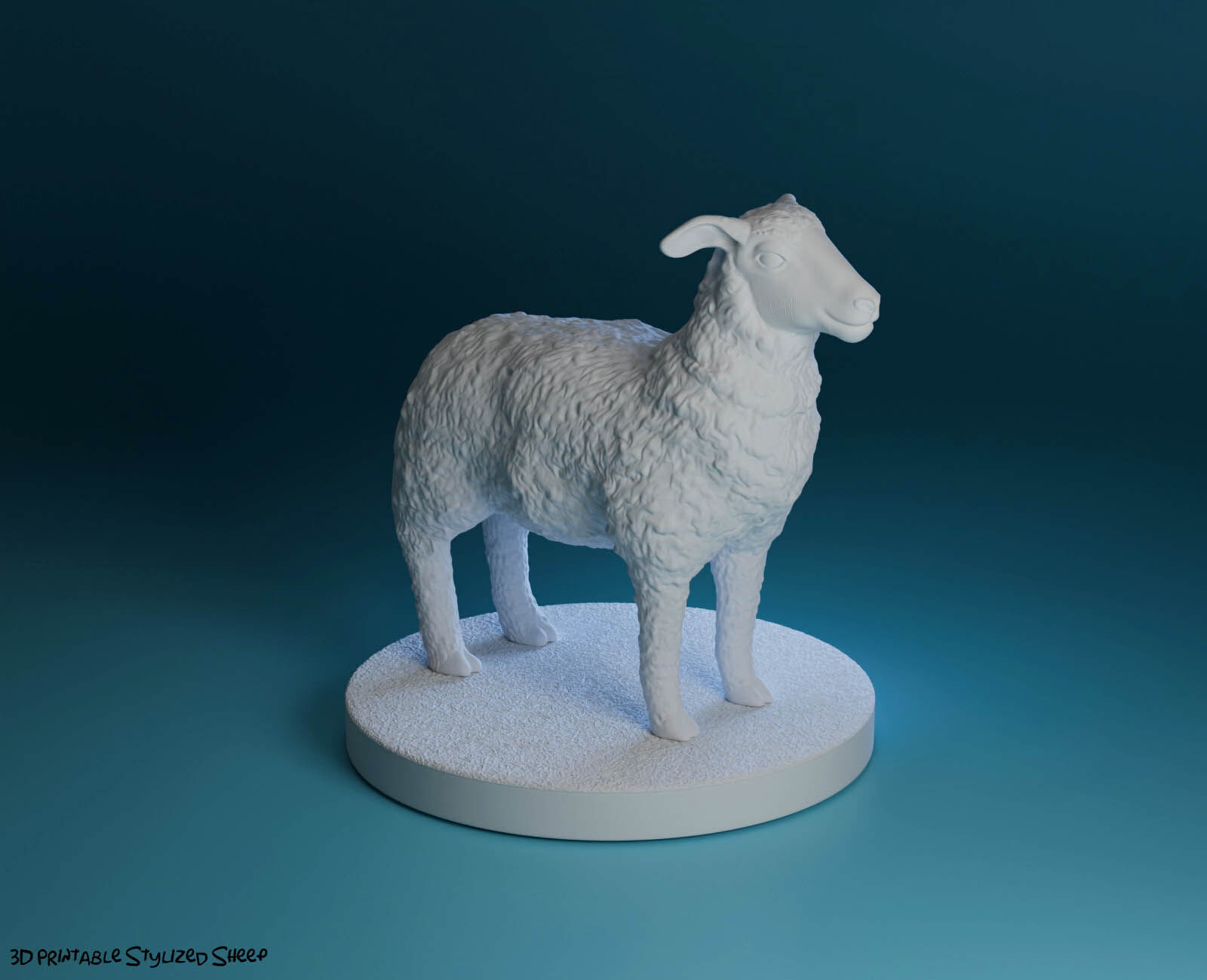 Stylized Sheep 3D print model_14