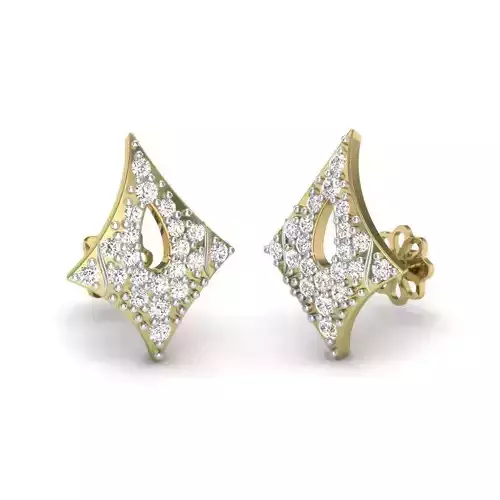 Printable 3D Jewelry design of Earrings with diamonds