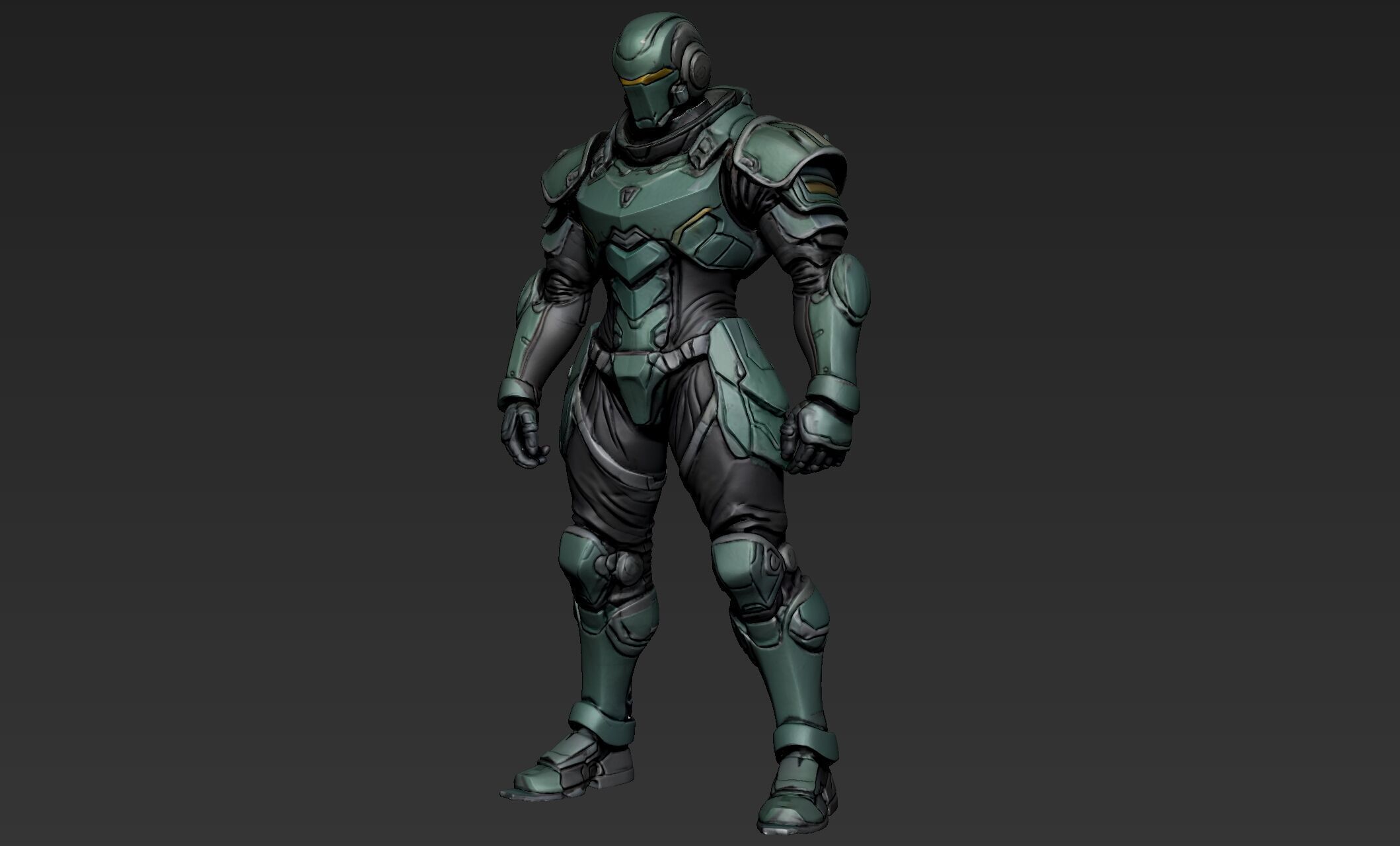 Sci-Fi Character Protector Concept 3D model_4