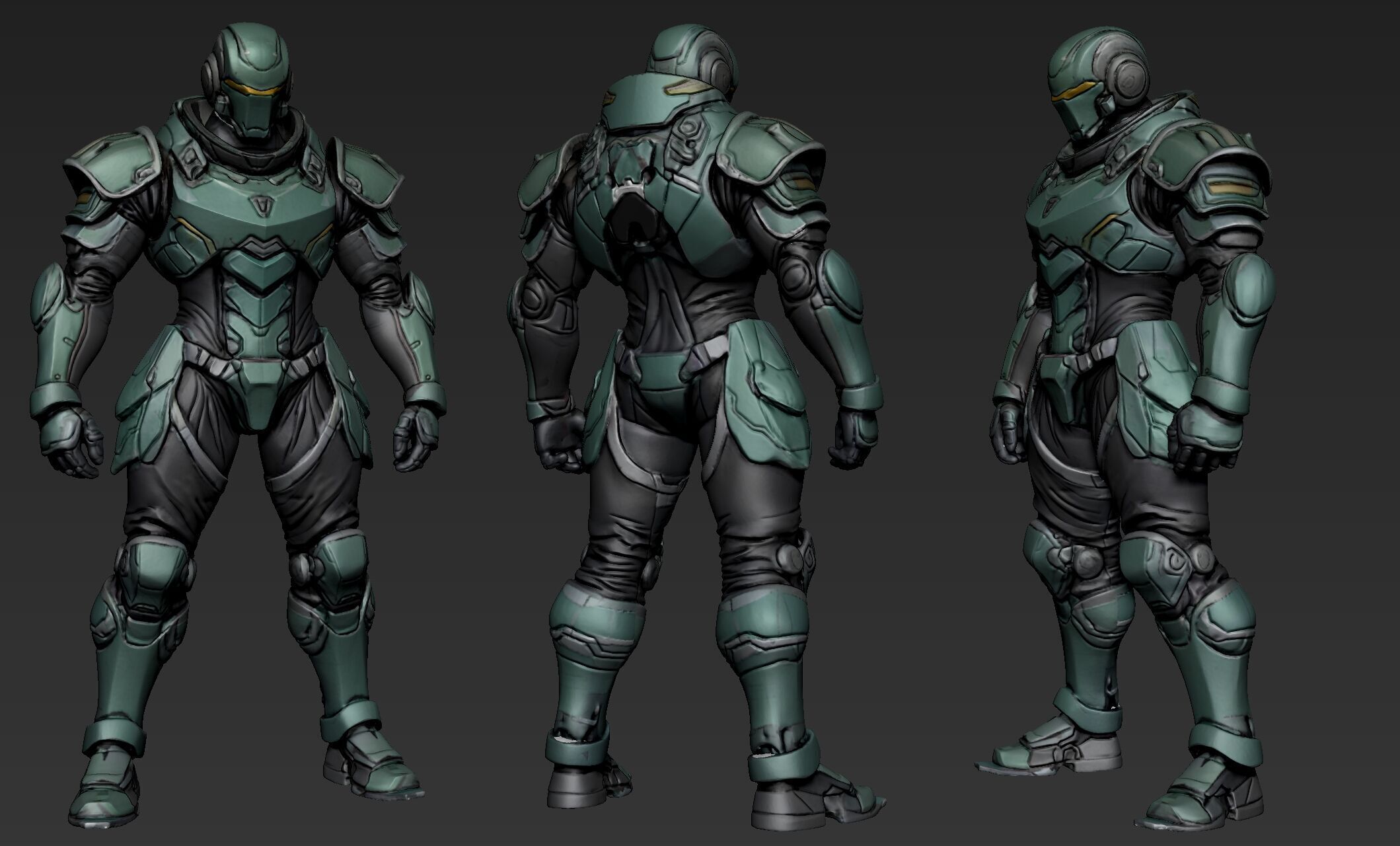Sci-Fi Character Protector Concept 3D model_8