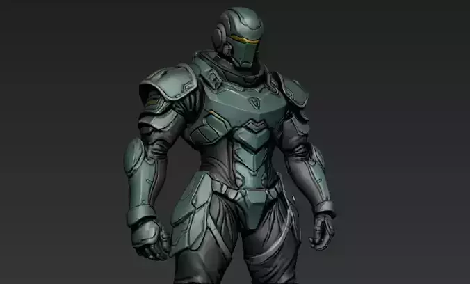 Sci-Fi Character Protector Concept 3D model