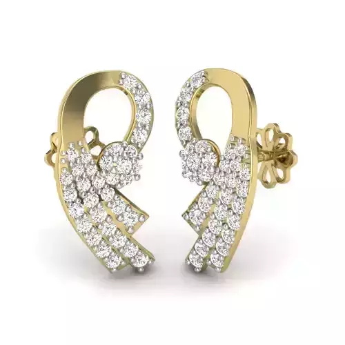 Printable 3D Jewelry design of Earrings with diamonds