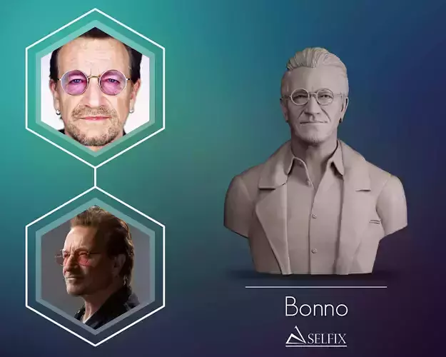 Bono Bust Sculpture