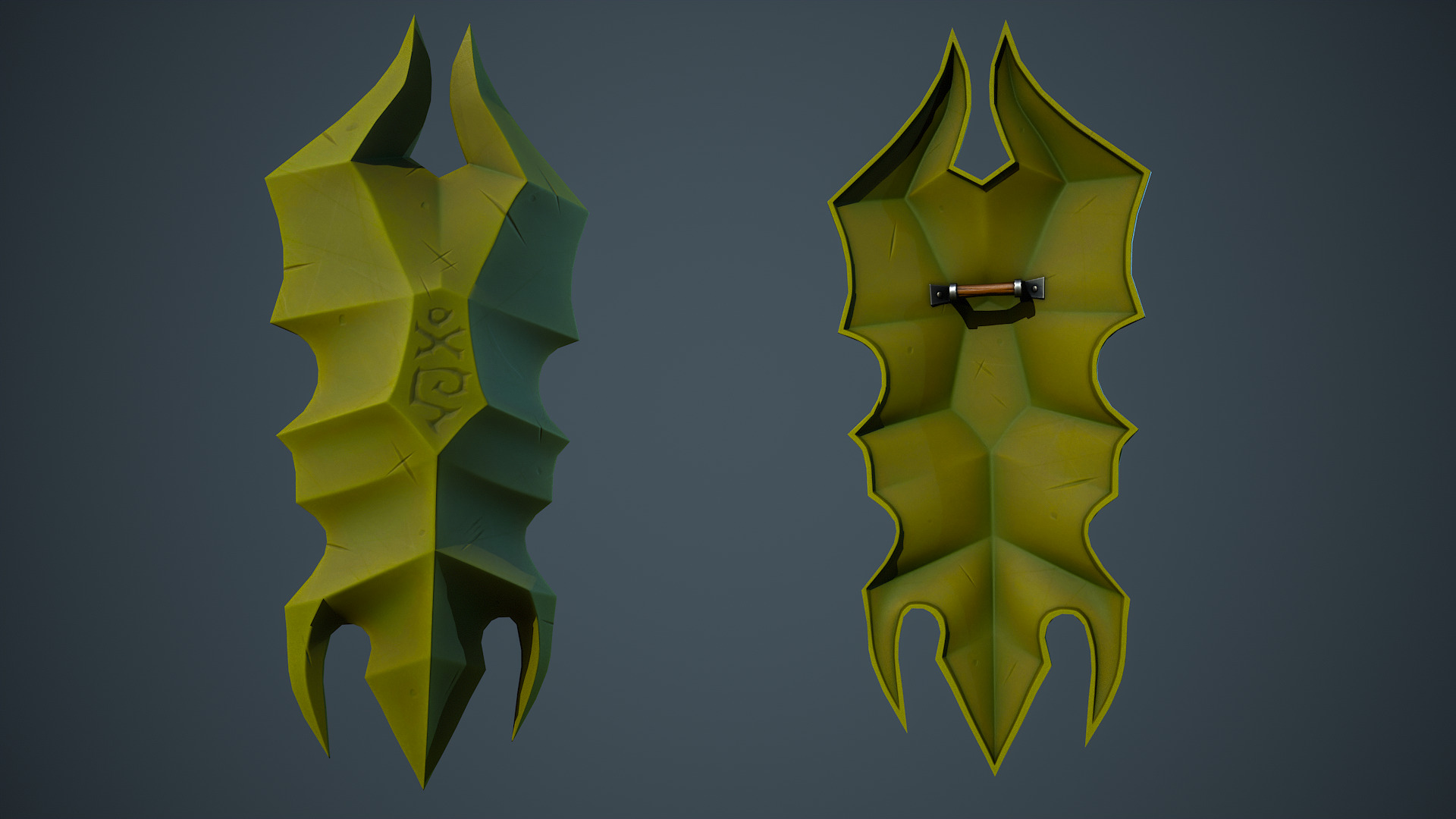 Stylized Fantasy Weapons - Shields Low-poly 3D model_14