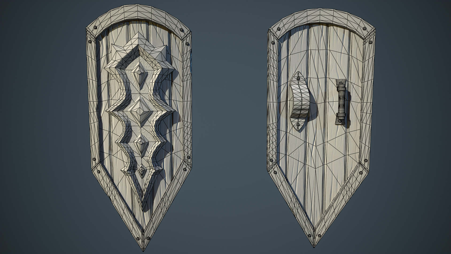 Stylized Fantasy Weapons - Shields Low-poly 3D model_3