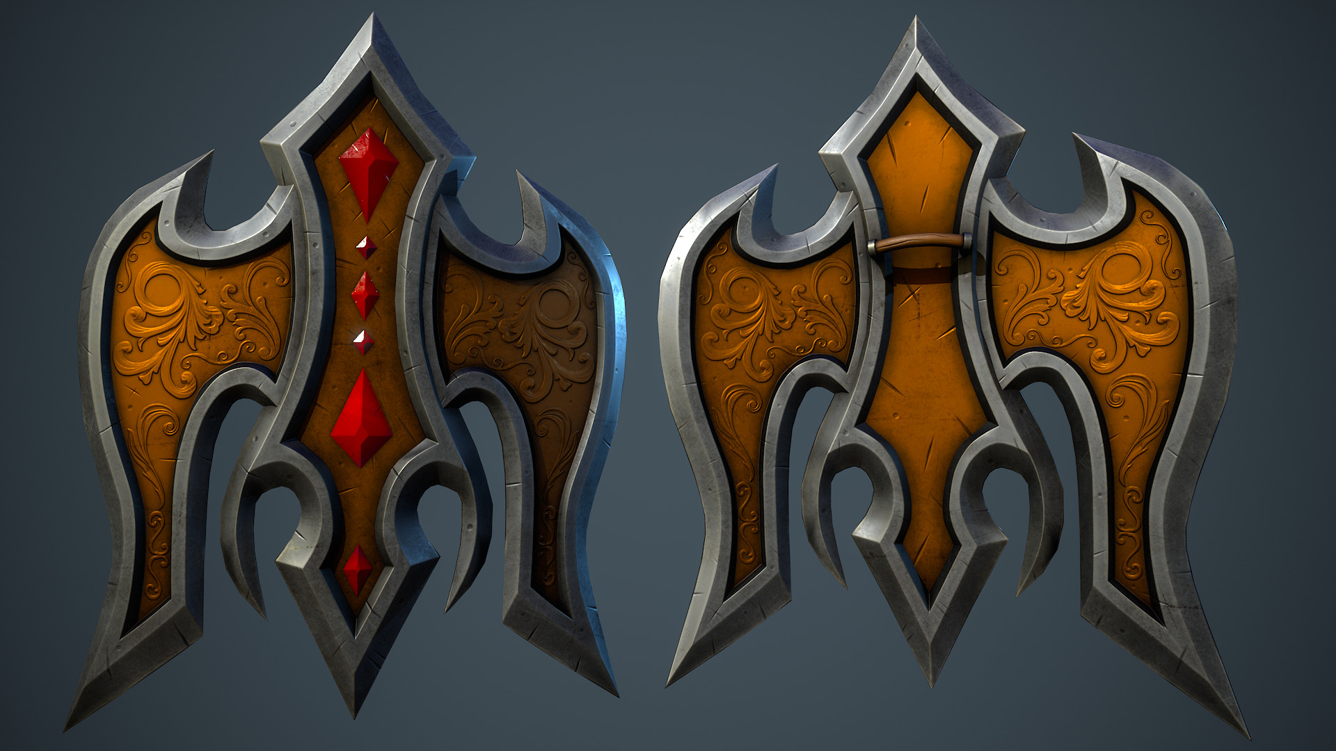 Stylized Fantasy Weapons - Shields Low-poly 3D model_18