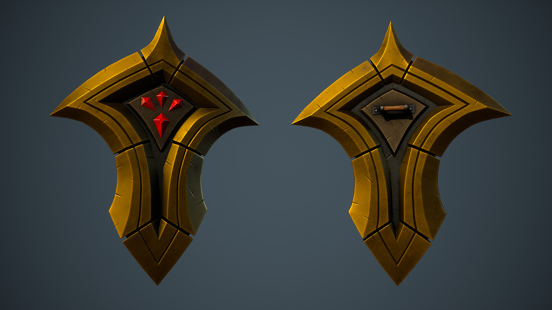 Stylized Fantasy Weapons - Shields Low-poly 3D model_8