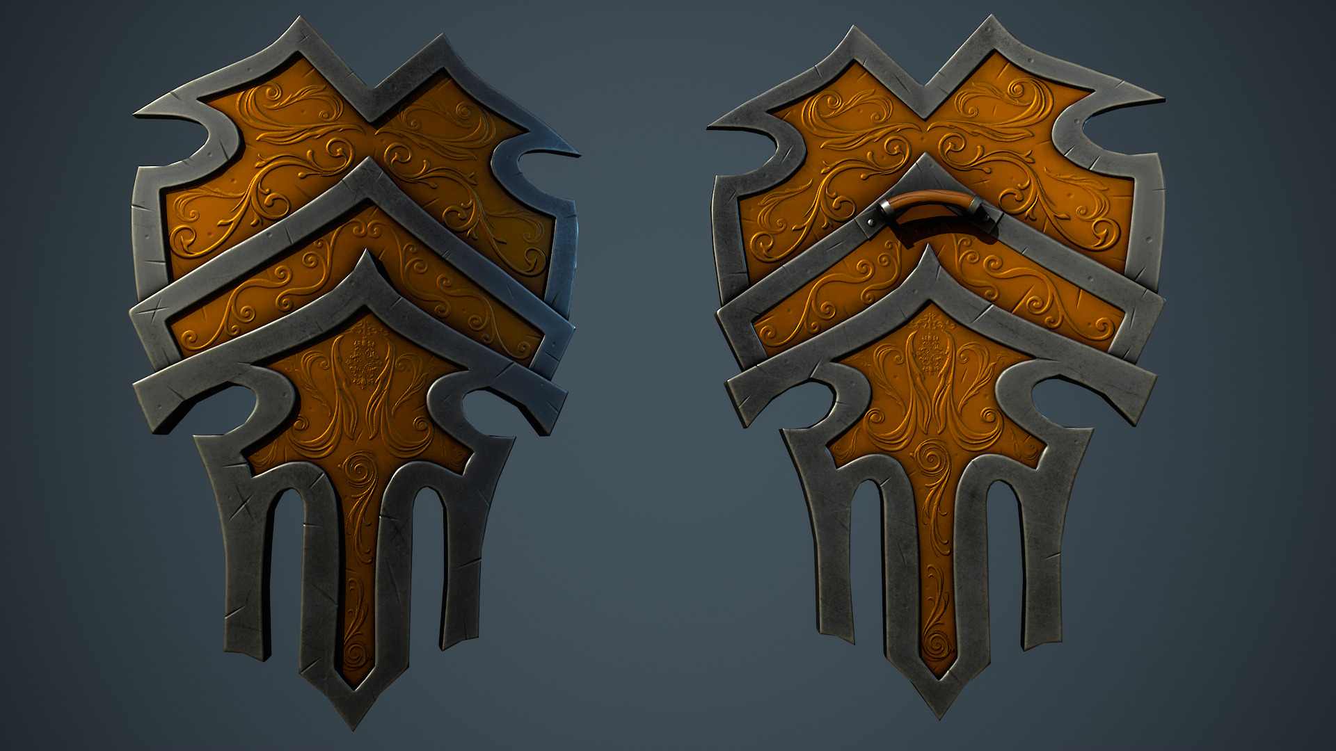 Stylized Fantasy Weapons - Shields Low-poly 3D model_16