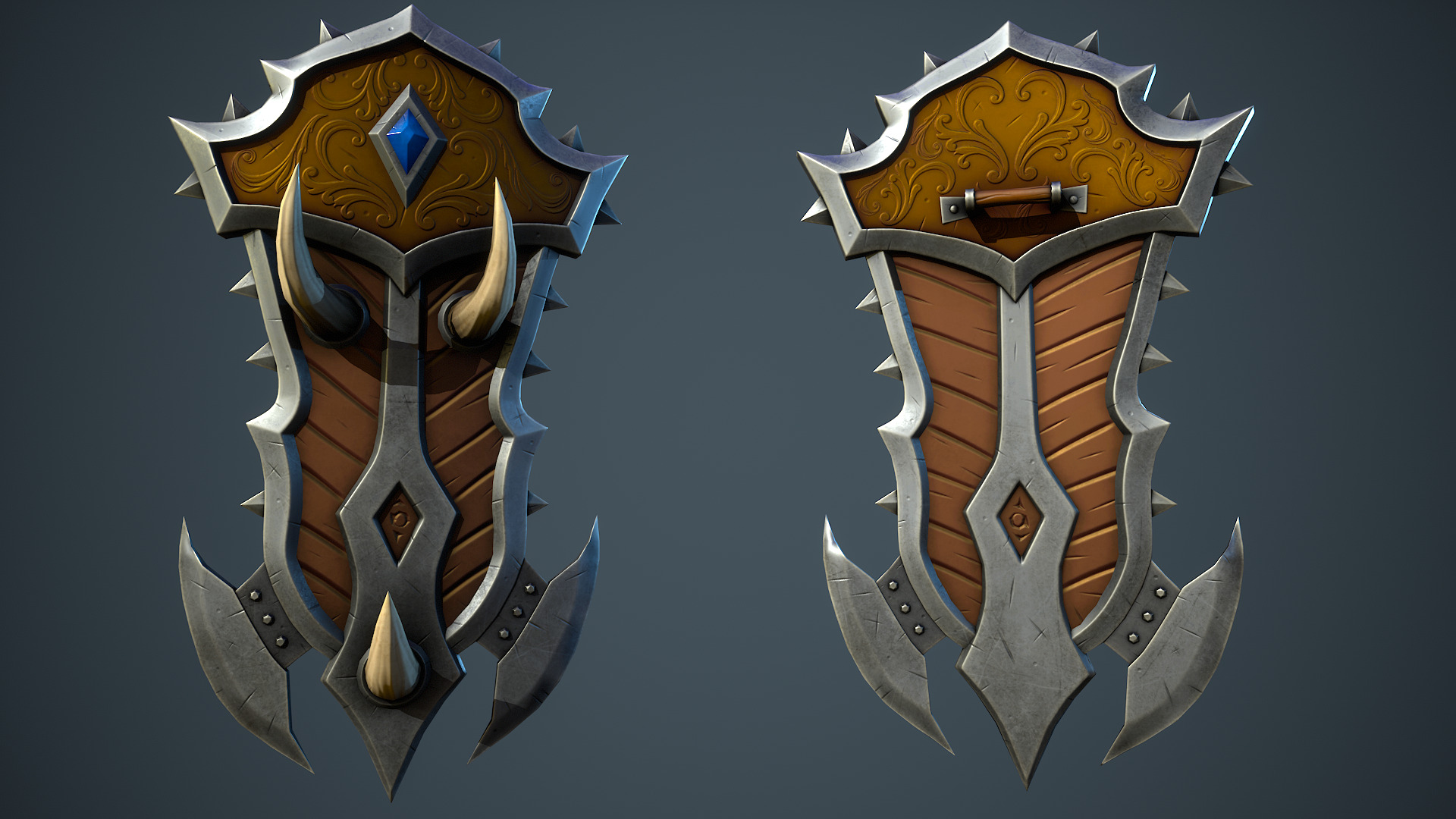 Stylized Fantasy Weapons - Shields Low-poly 3D model_20