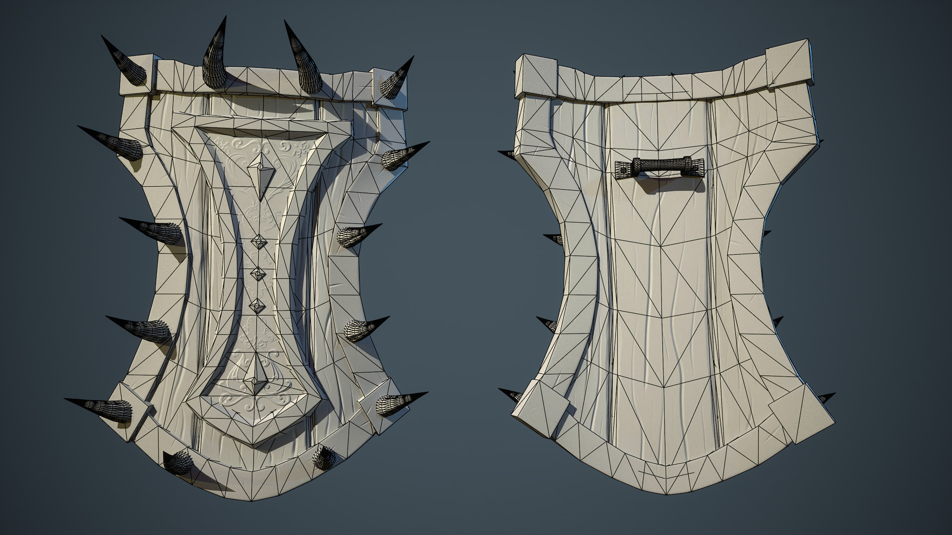Stylized Fantasy Weapons - Shields Low-poly 3D model_11