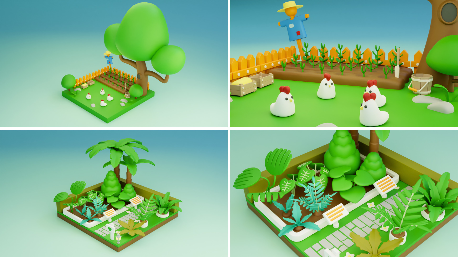 BIG PACK Cozy Cartoon Profession Rooms Interiors 2 Low-poly 3D model_17