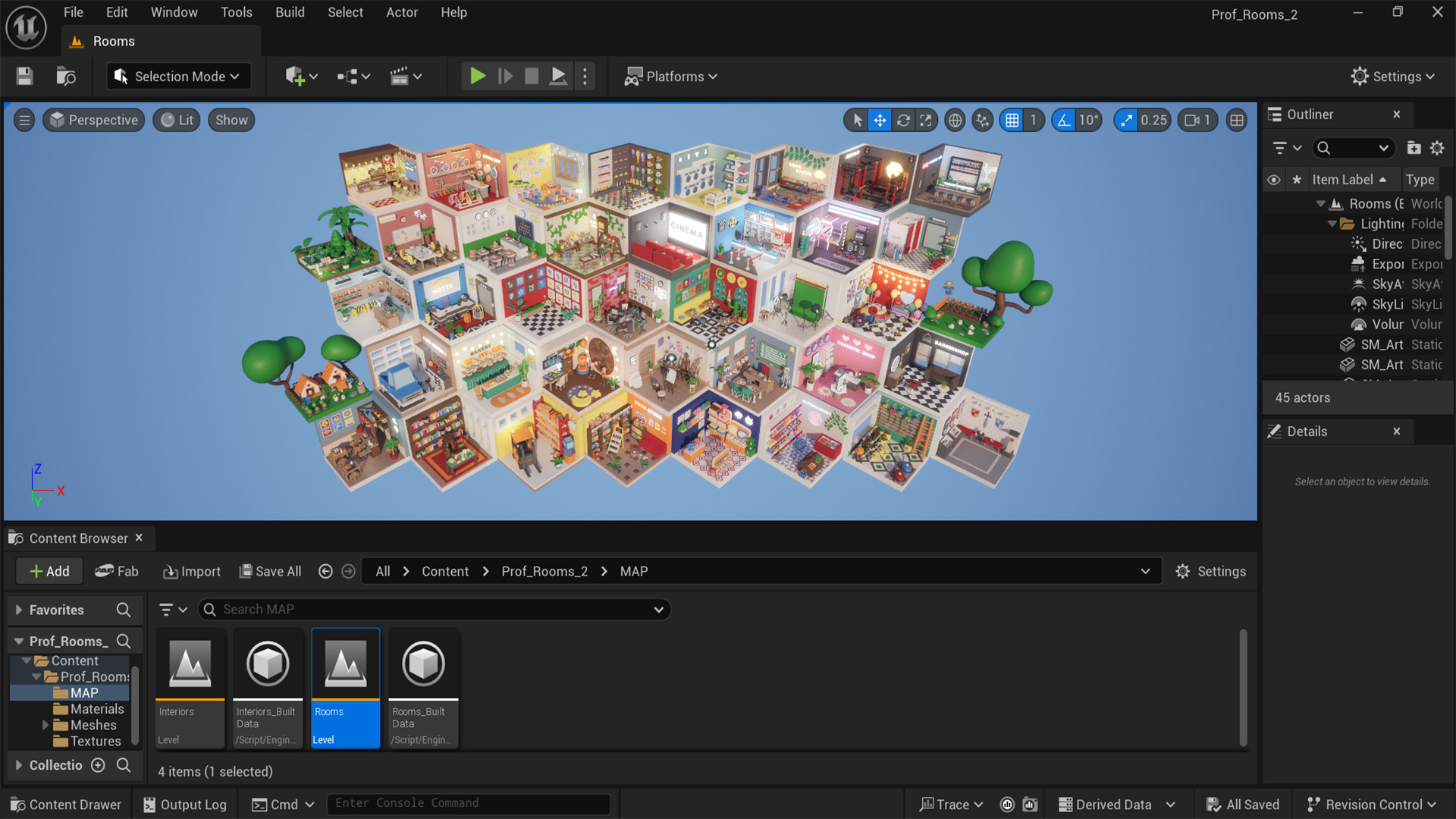 BIG PACK Cozy Cartoon Profession Rooms Interiors 2 Low-poly 3D model_29