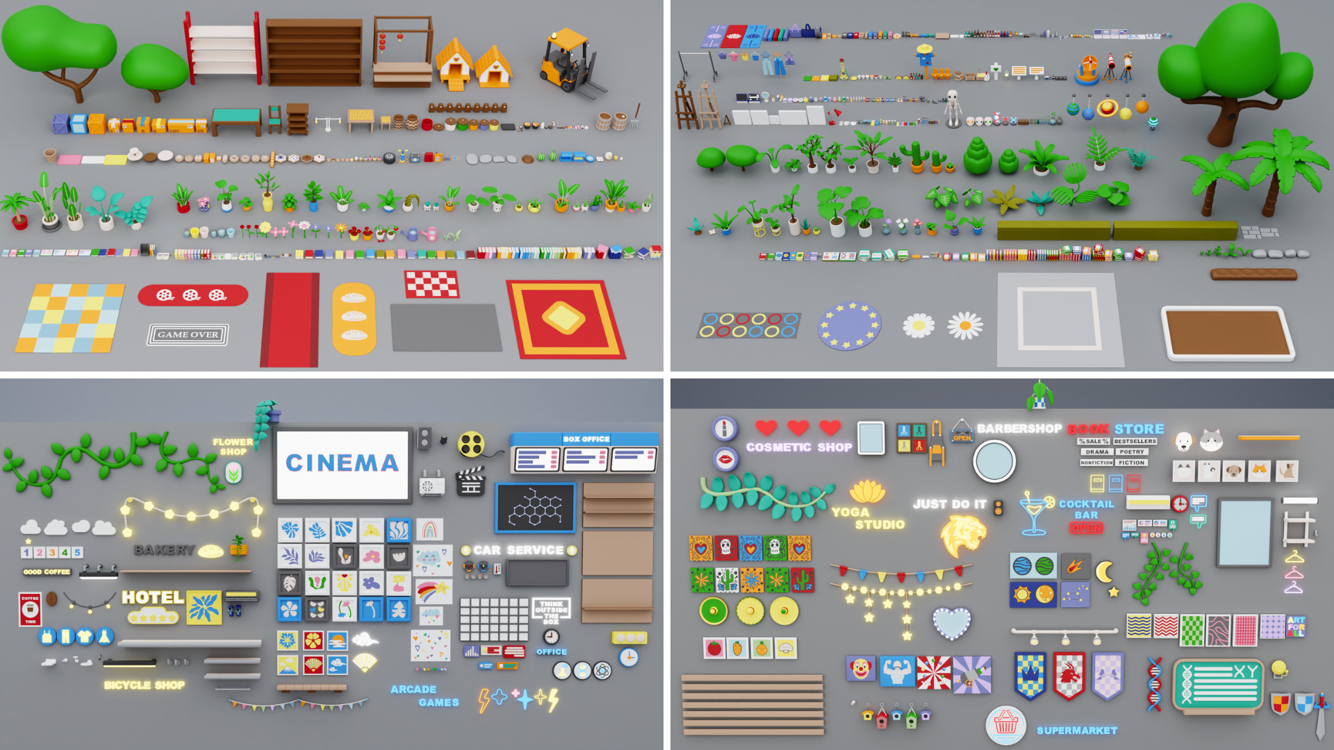 BIG PACK Cozy Cartoon Profession Rooms Interiors 2 Low-poly 3D model_27