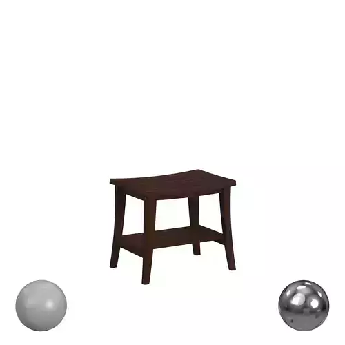 Hillsdale Furniture Preston Walnut Acacia Wood Shower Stool