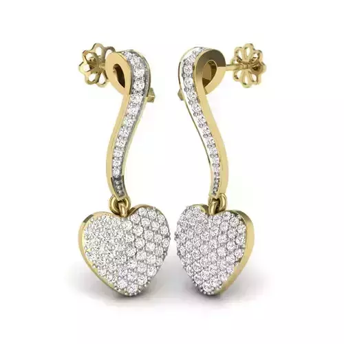 Printable 3D Jewelry design of Earrings with diamonds