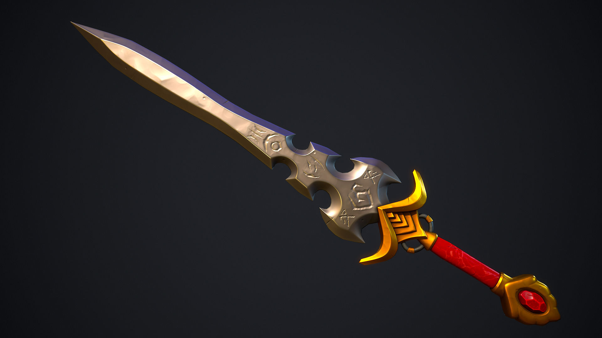 Stylized Fantasy Weapons - Swords Low-poly 3D model_16