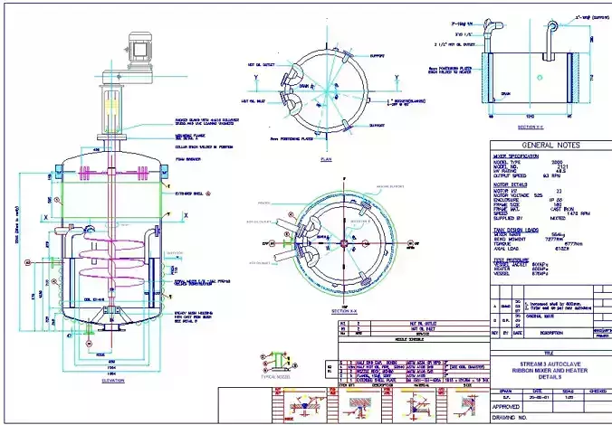 Mixer in ID1410 Vessel 875 kPa Drawing