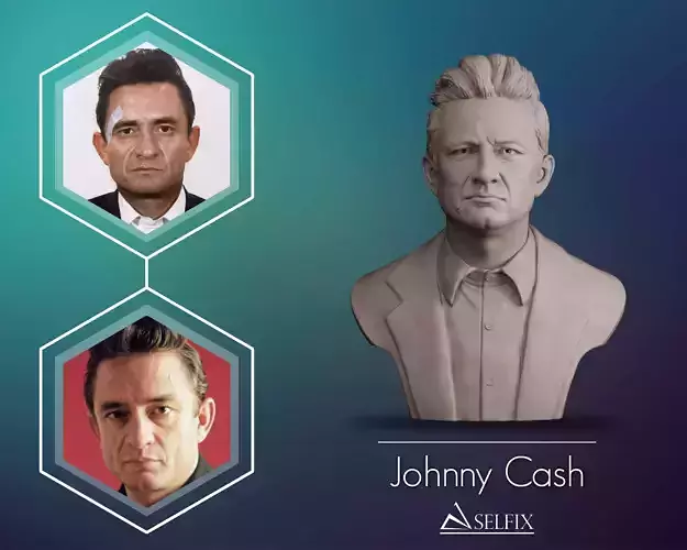 Johnny Cash Bust Sculpture 3D print model
