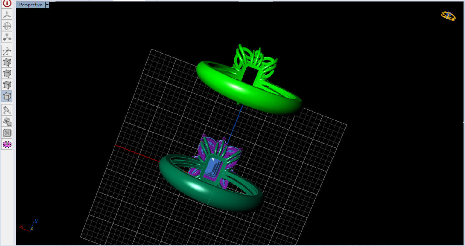 Royal Emerald Solitaire with marquise 3D print model_15