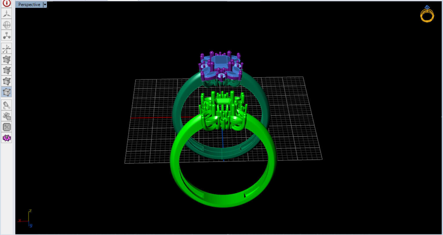 Royal Emerald Solitaire with marquise 3D print model_22
