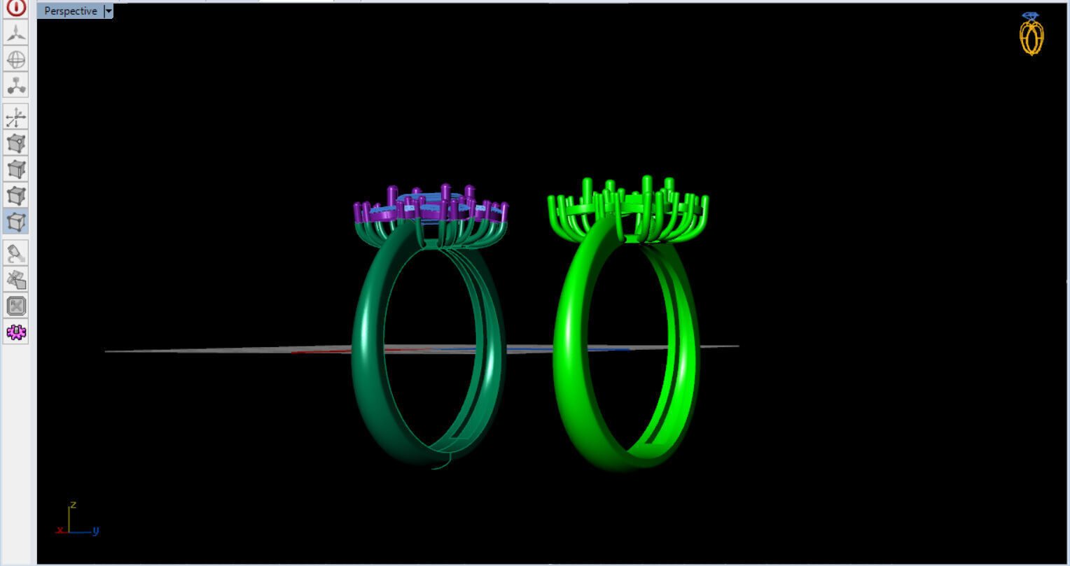 Royal Emerald Solitaire with marquise 3D print model_13