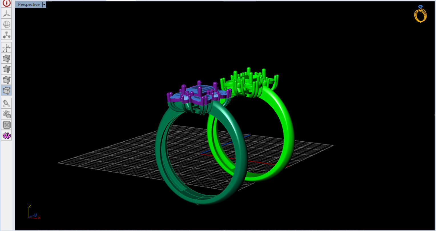 Royal Emerald Solitaire with marquise 3D print model_10