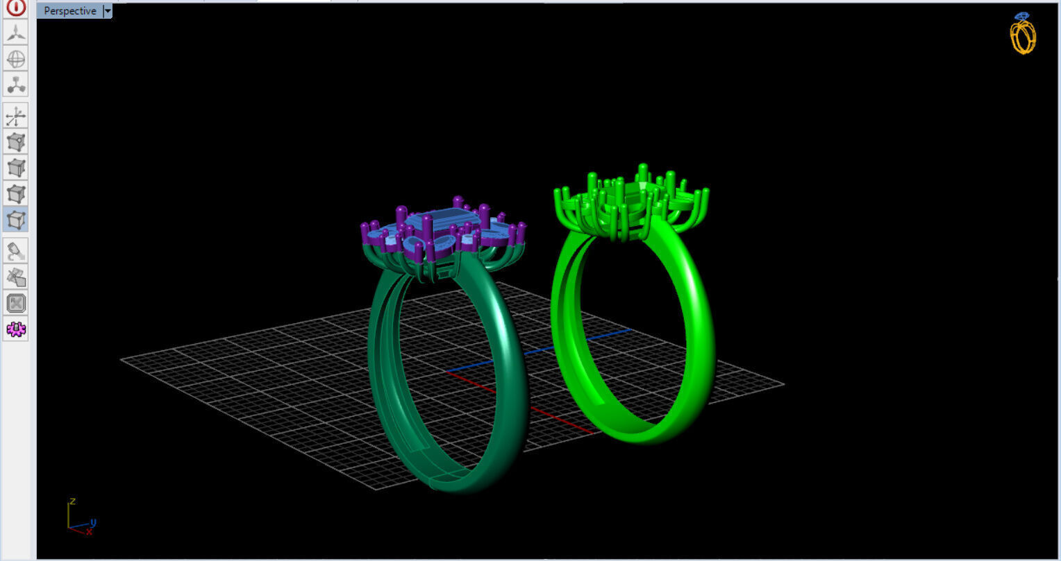 Royal Emerald Solitaire with marquise 3D print model_25