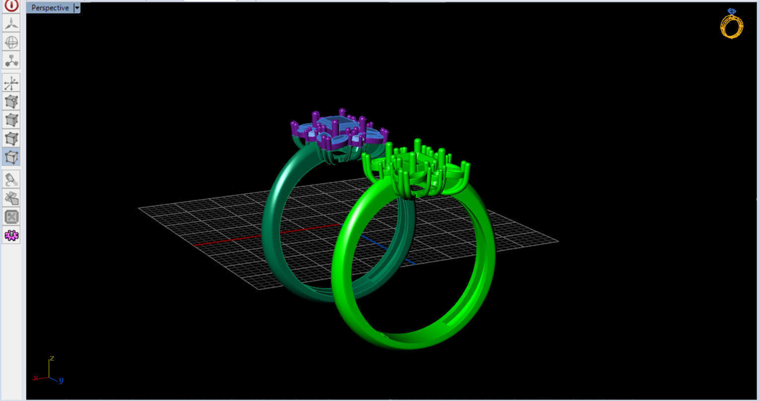 Royal Emerald Solitaire with marquise 3D print model_23