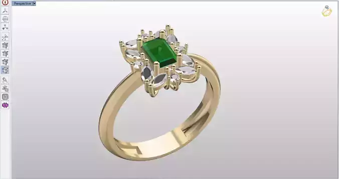 Royal Emerald Solitaire with marquise 
