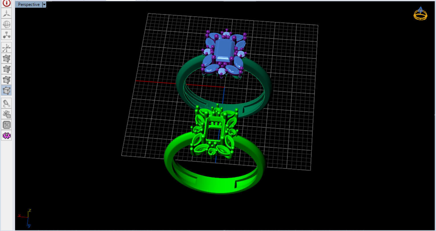 Royal Emerald Solitaire with marquise 3D print model_21