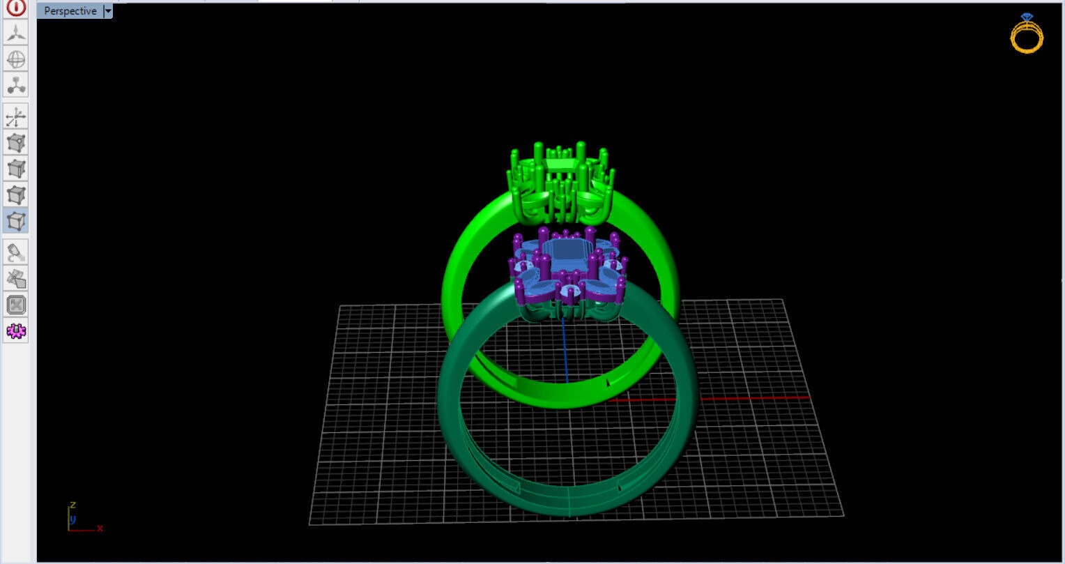 Royal Emerald Solitaire with marquise 3D print model_9