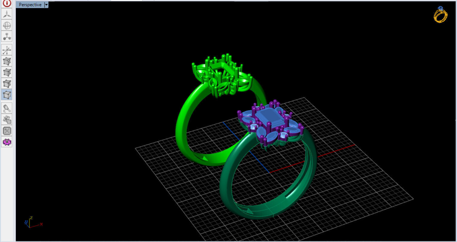 Royal Emerald Solitaire with marquise 3D print model_8