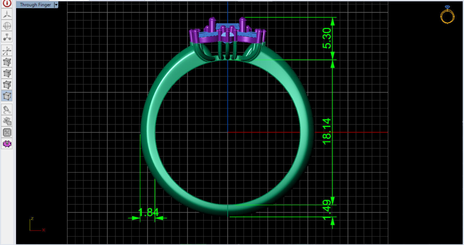 Royal Emerald Solitaire with marquise 3D print model_6