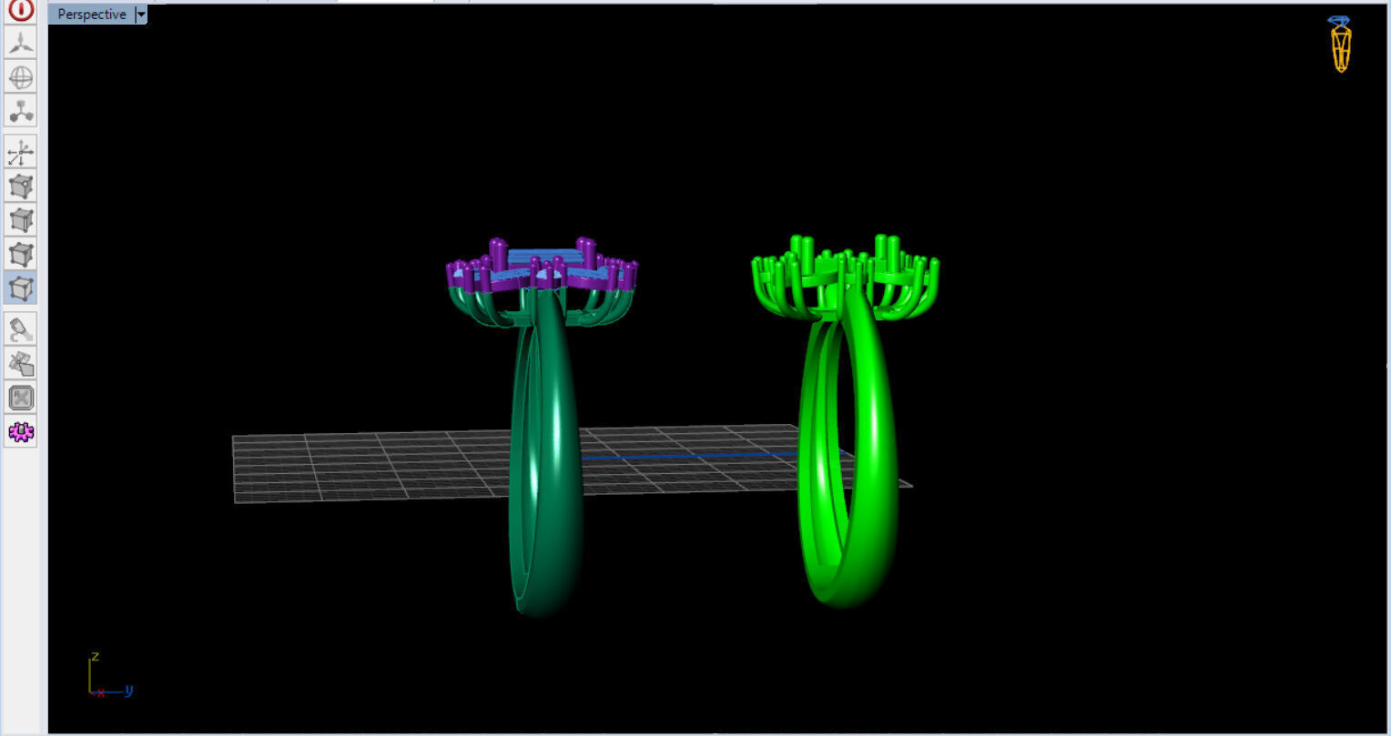 Royal Emerald Solitaire with marquise 3D print model_12
