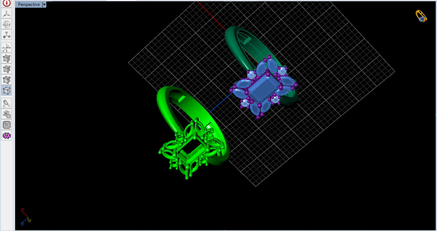 Royal Emerald Solitaire with marquise 3D print model_19