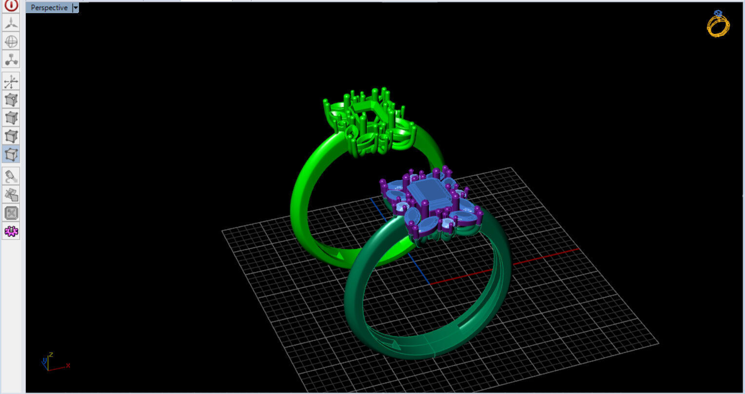 Royal Emerald Solitaire with marquise 3D print model_27