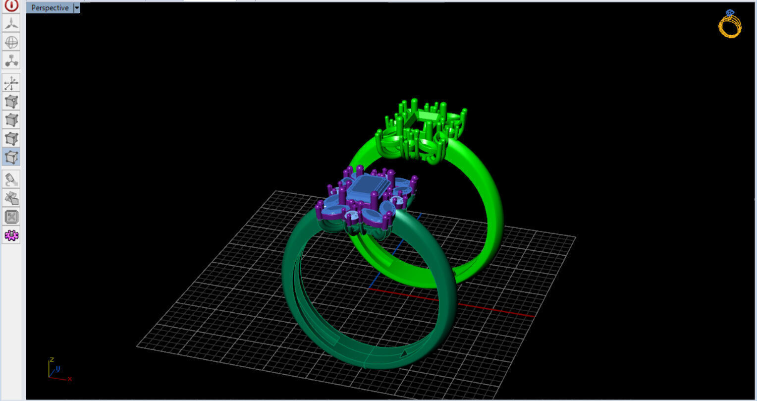Royal Emerald Solitaire with marquise 3D print model_26