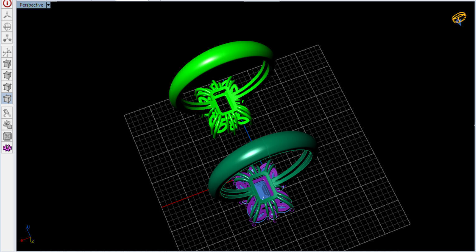Royal Emerald Solitaire with marquise 3D print model_16