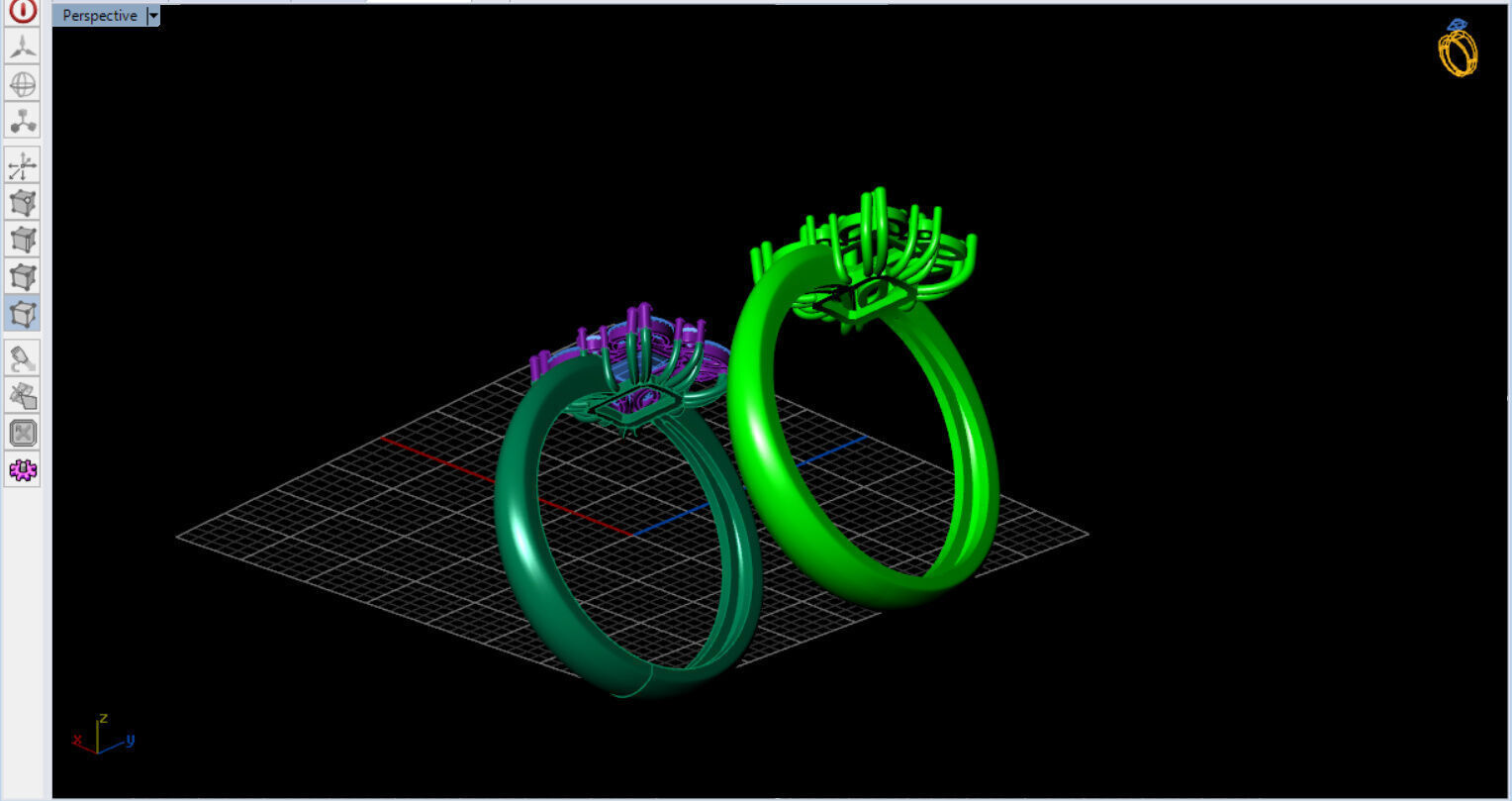 Royal Emerald Solitaire with marquise 3D print model_14