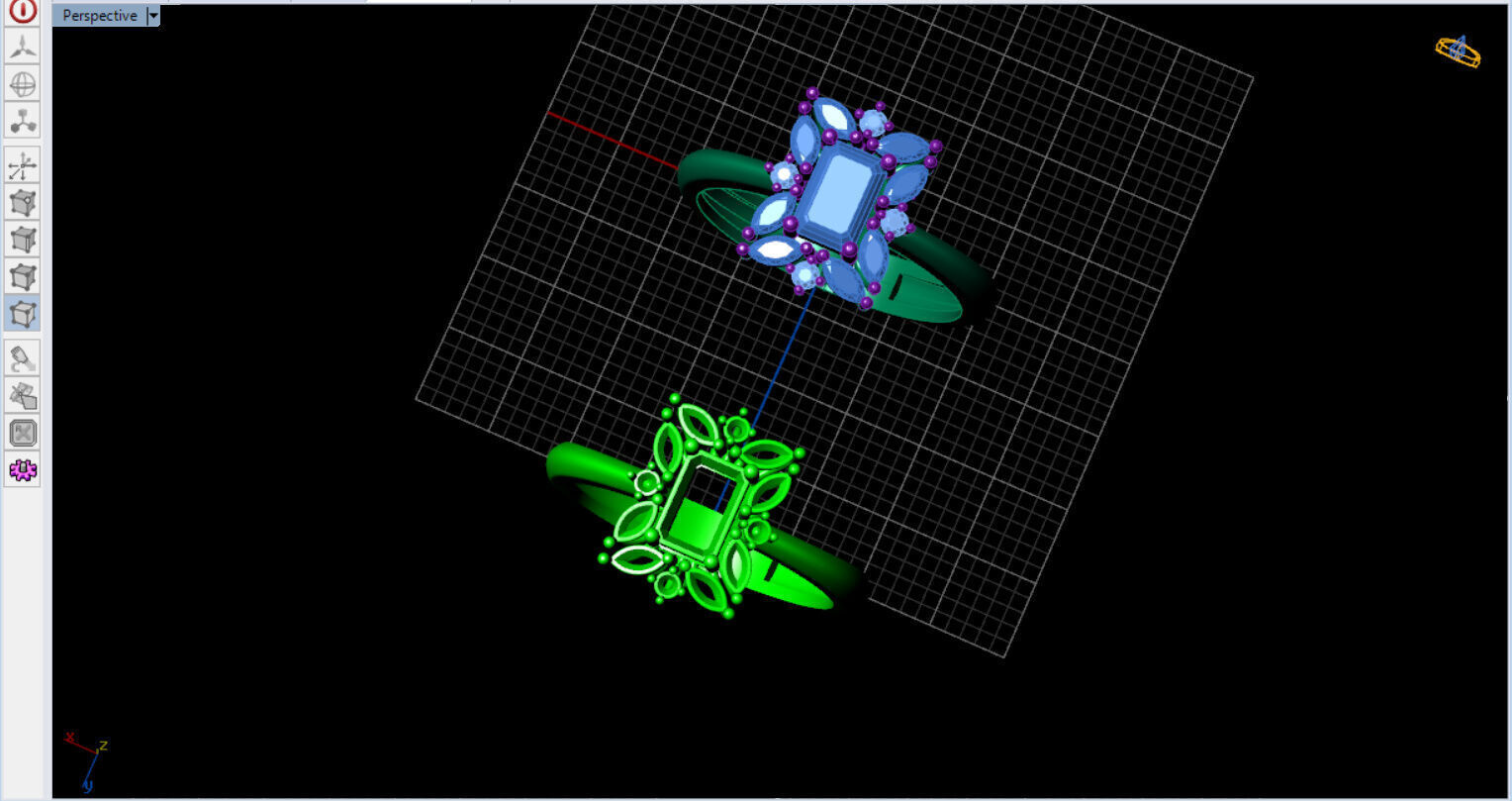 Royal Emerald Solitaire with marquise 3D print model_20