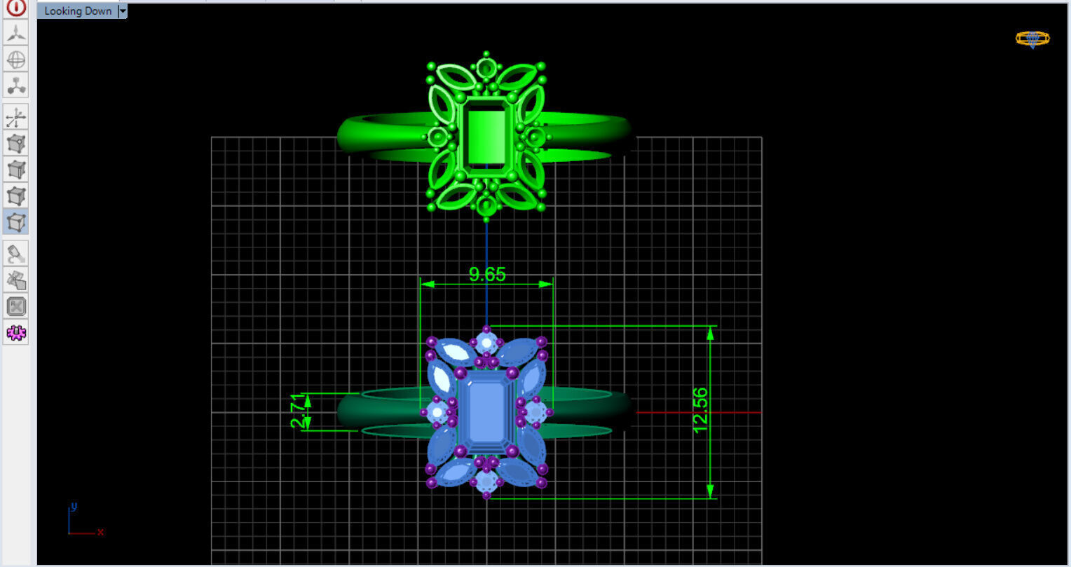 Royal Emerald Solitaire with marquise 3D print model_5