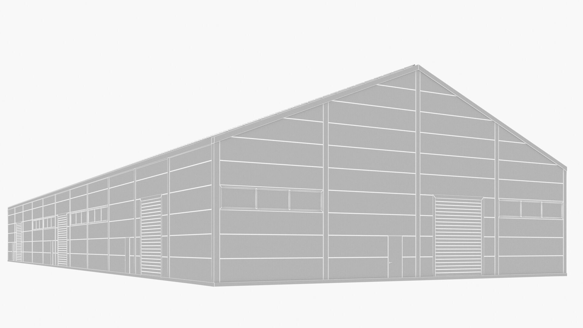 Warehouse Building Low-poly 3D model_10