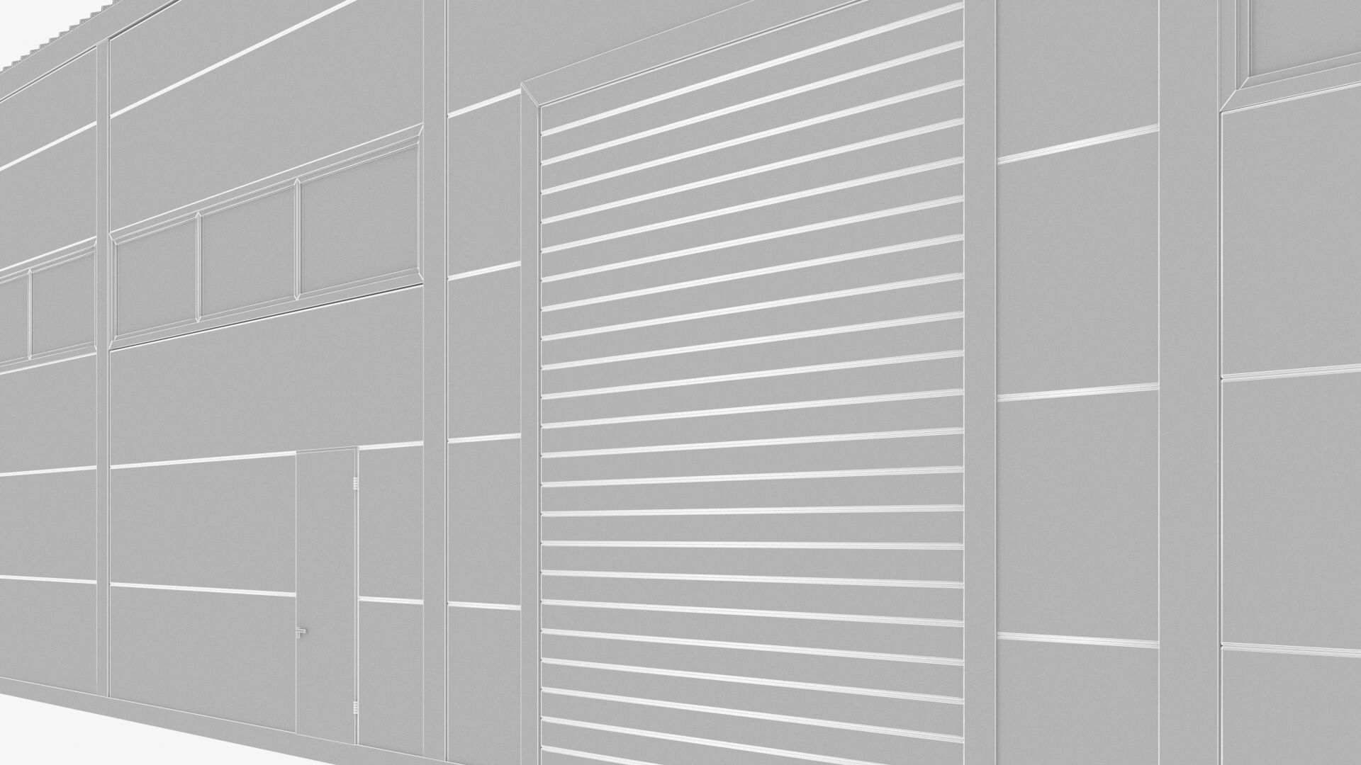 Warehouse Building Low-poly 3D model_11