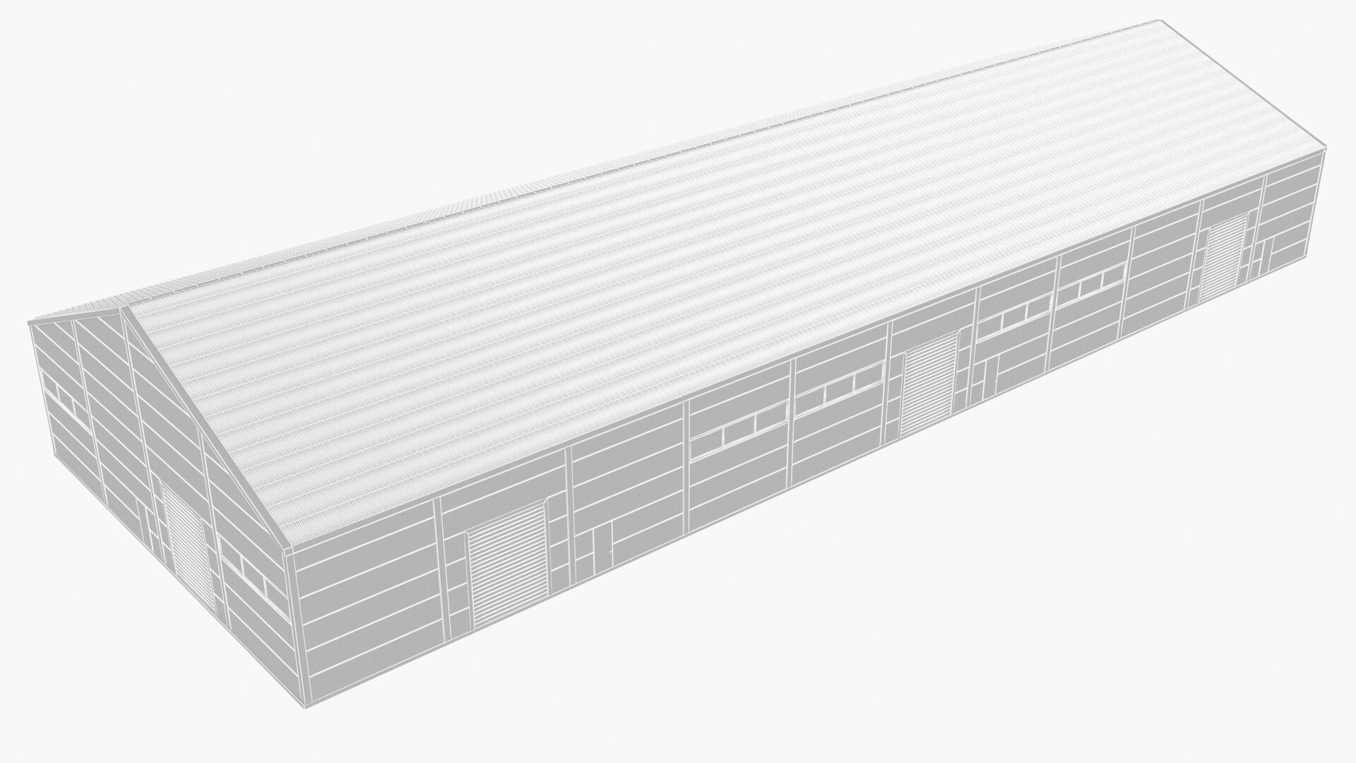 Warehouse Building Low-poly 3D model_9