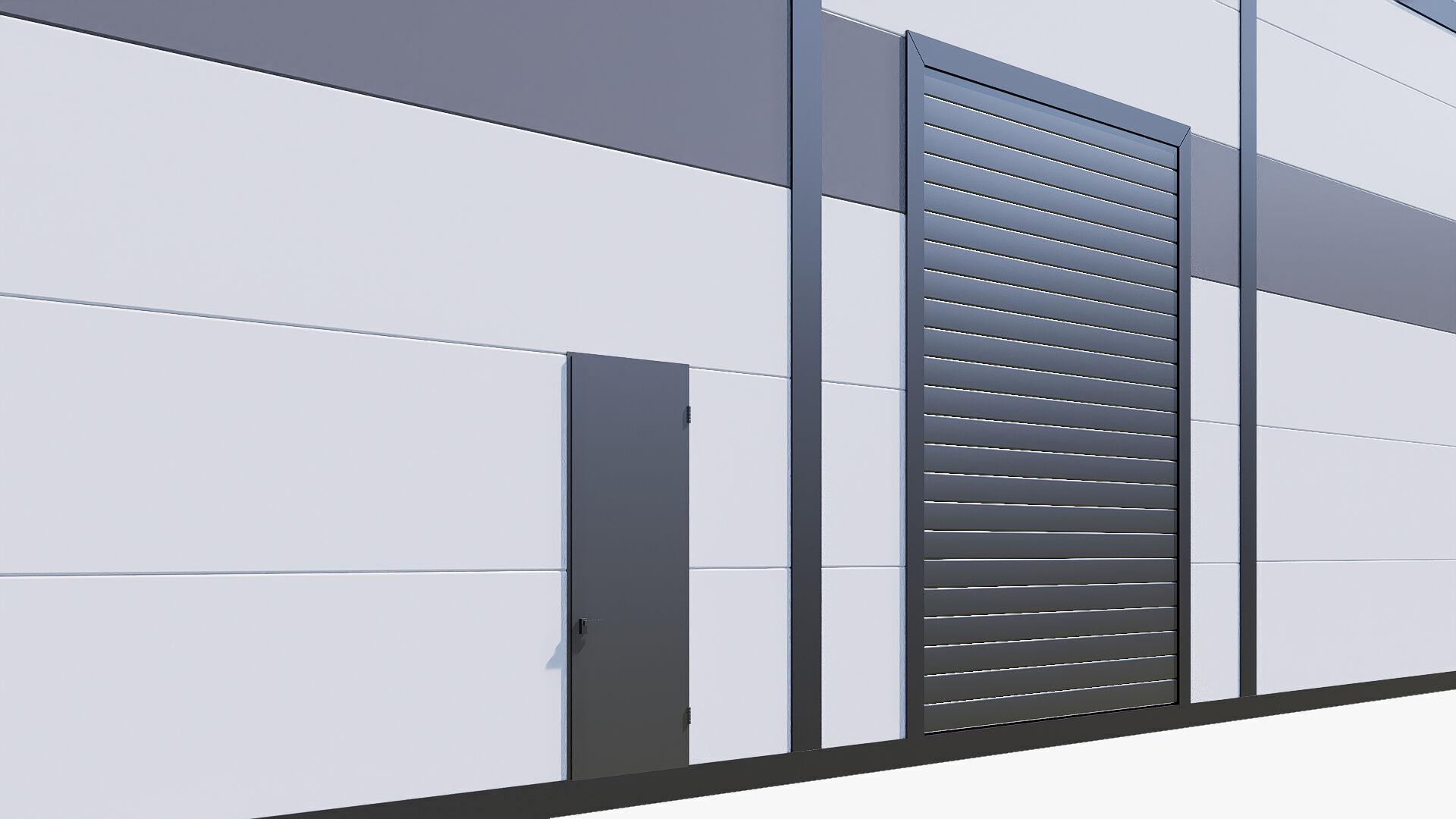 Warehouse Building Low-poly 3D model_1