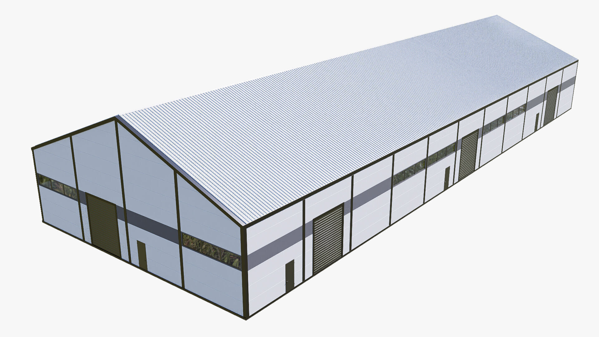 Warehouse Building Low-poly 3D model_7