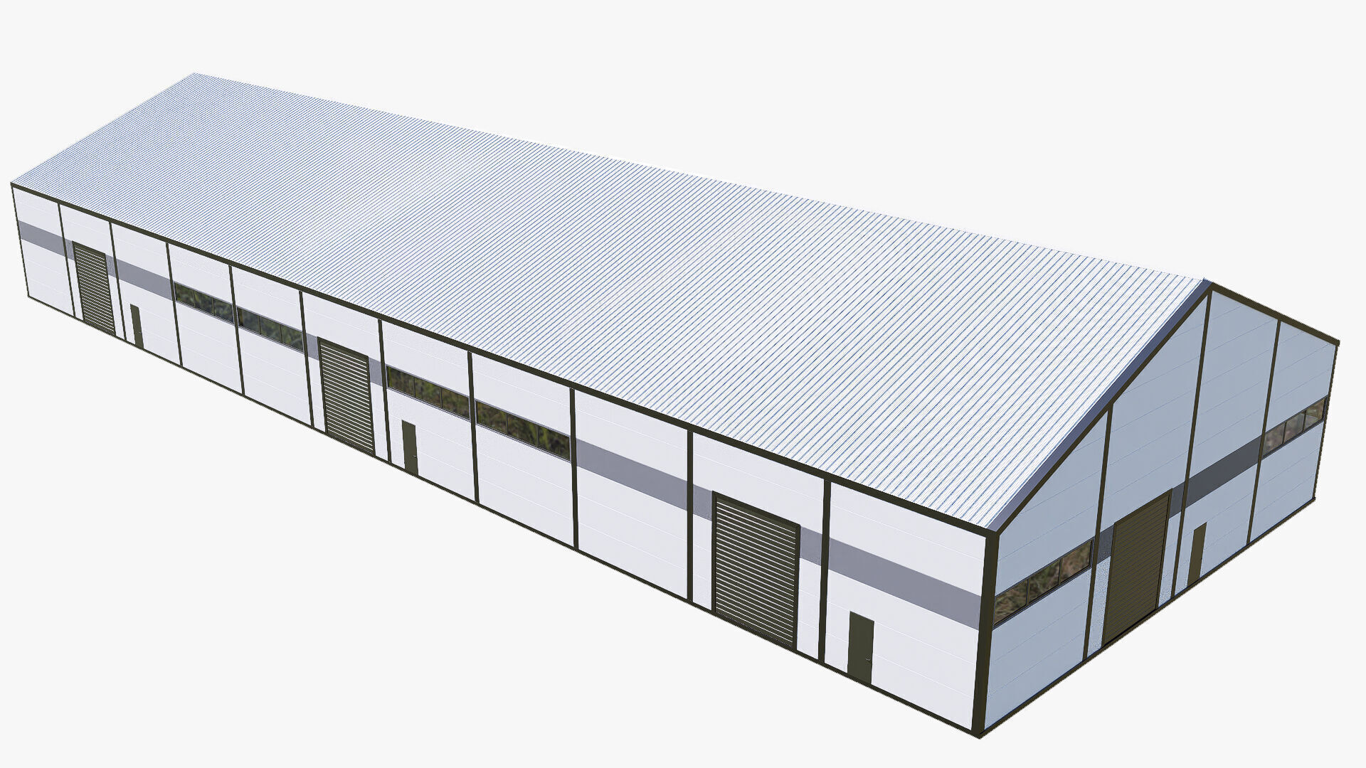 Warehouse Building Low-poly 3D model_5