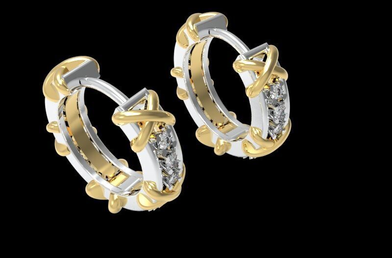 Sixteen Stone Hoop Earring 3D print model_3