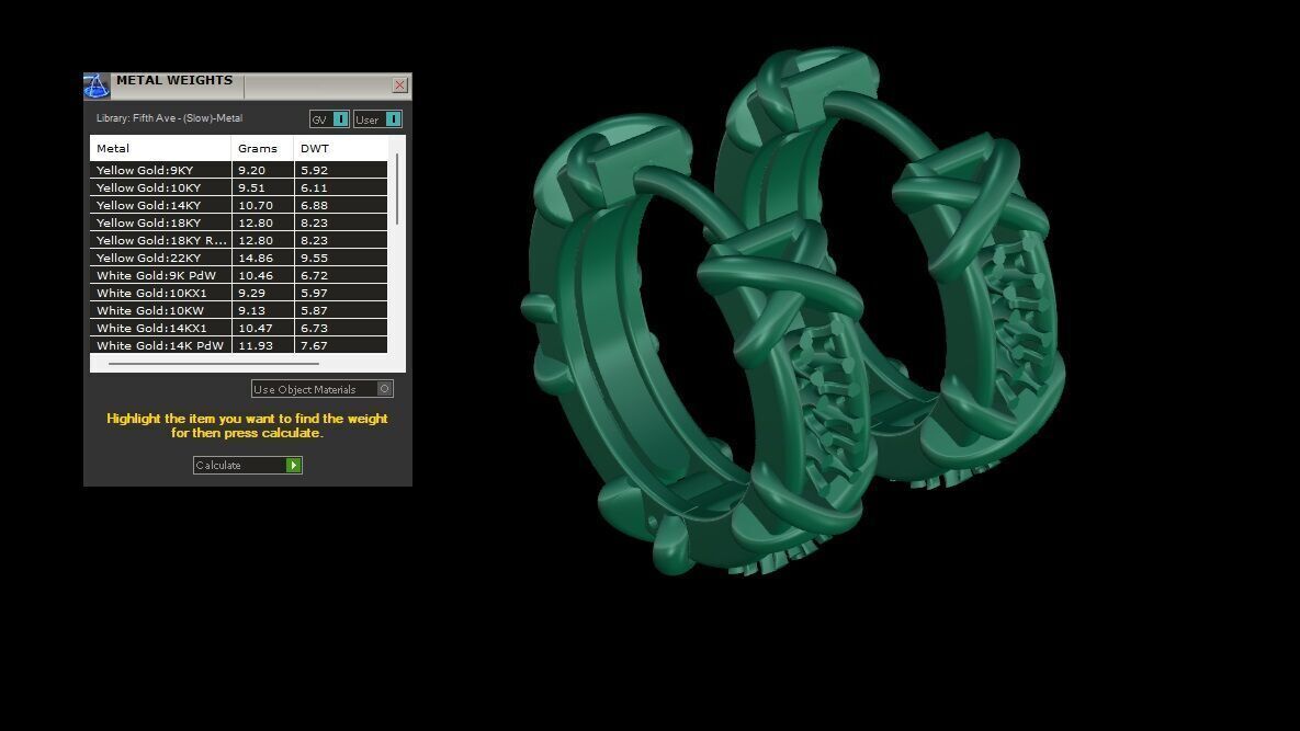 Sixteen Stone Hoop Earring 3D print model_17